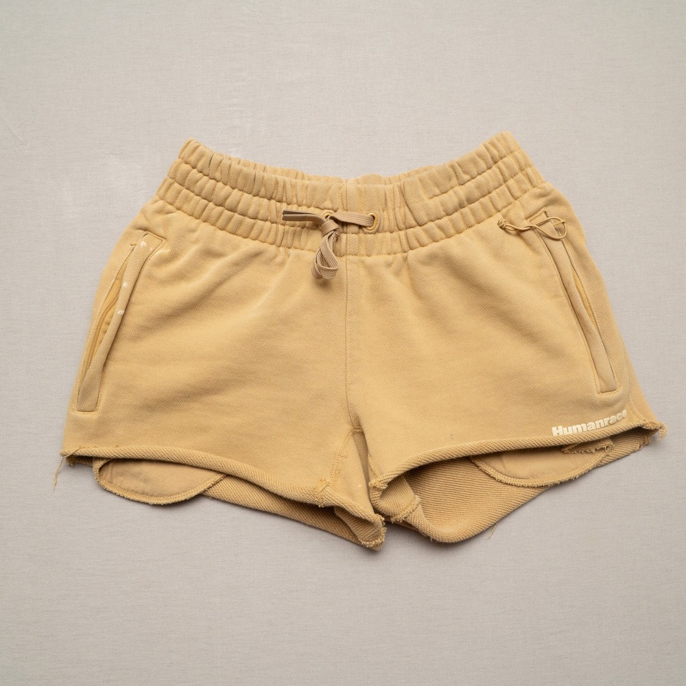 Adidas Humanrace Pharrell Cut Off Sweat Shorts Adult S Tan Brown Zipper Pockets
